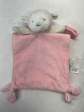 Carters OneSize Pink White Lamb Lovey Sheep Blanket Pacifier Holder Rattle Plush