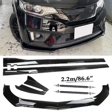 Front Bumper Lip Spoiler Chin Splitter Bod Kit Glossy Black For Honda Fit