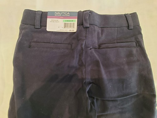 Nautica Size 8 Regular Girls School Uniform Navy Pants Adjustable Waist - Picture 4 of 4