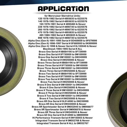 26-88416 Gimbal Bearing Oil Seal for Mercruiser Gimbal Bearing Housing Alpha One - Foto 10 di 12