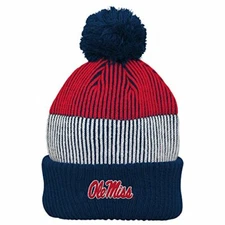 NCAA Mississippi Old Miss Rebels Youth Outerstuff "Team Stripe" Cuffed Knit H...