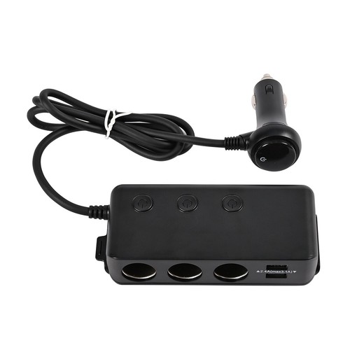 12V/24V KFZ Adapter Steckdose 3 Fach Auto Zigarettenanzünder Verteiler mit 4 USB - Bild 12 von 14