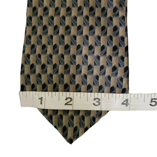 Van Heusen Silk Tie Striped Brown Mens Necktie Made In USA Business - Picture 4 of 4