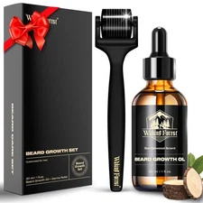 Waking Forest Derma Roller 0.25mm & Beard Oil(1oz), Sandalwood Kit,... 