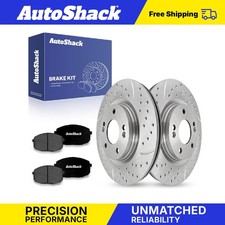 Front Drilled Slotted Brake Rotors Premium Ceramic Pads for Kia Seltos
