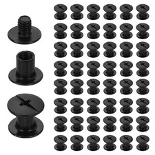 50 Set Black Phillips Chicago Screws M4x6mm Metal Binding Post Screw for DIY
