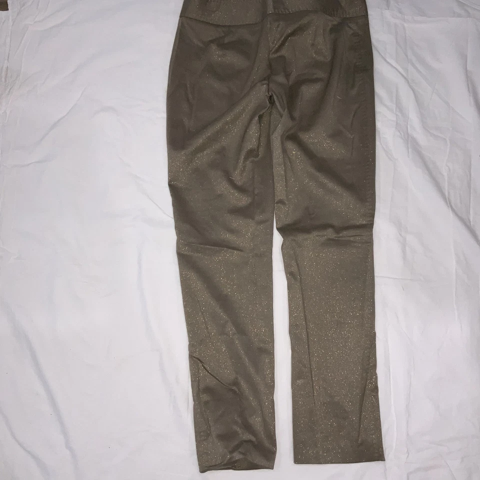PANTALONES DE LANA VALENTINO SPA ROMA MUJER-PIERNA RECTA-ORO CAMEL-8 EE. UU. 44 ITALIA-USADOS Foto 2 de 4