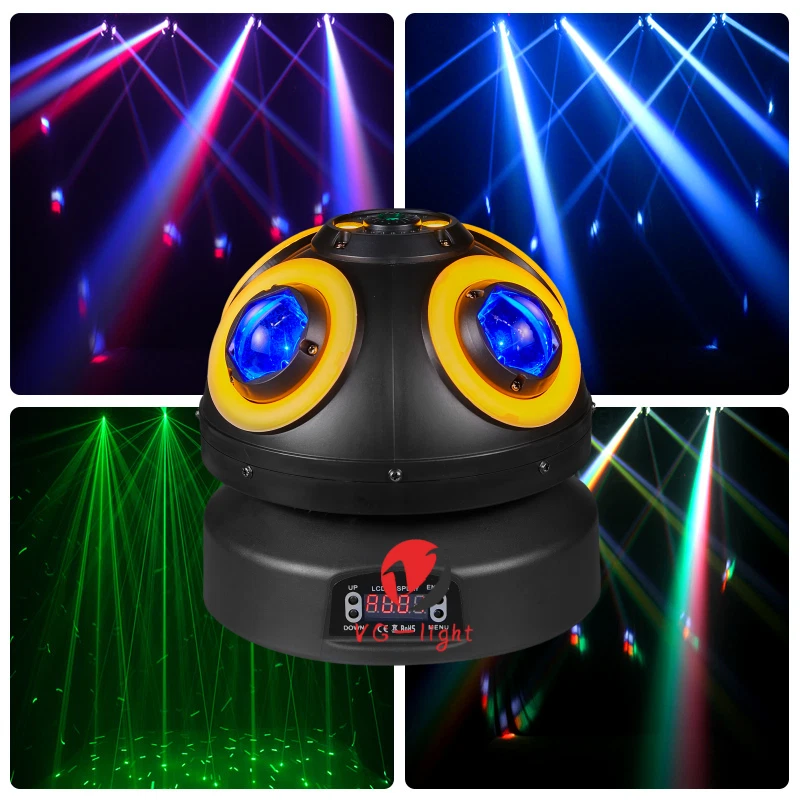 4 Eye RGBW DMX Beam Laser LED Moving Head Effect Light With Strip for Dj Disco - Image 2 of 4