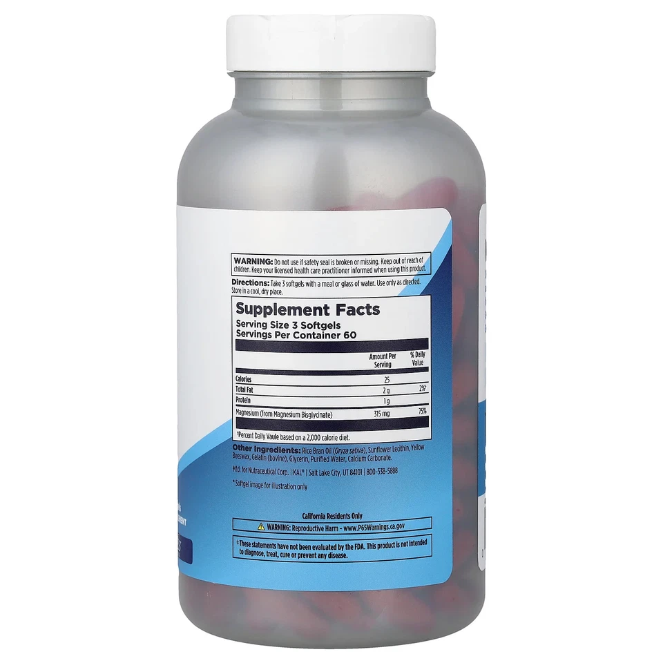 Glicinato de magnésio, 180 cápsulas gelatinosas (105 mg por cápsula gelatinosa) - Imagem 2 de 2