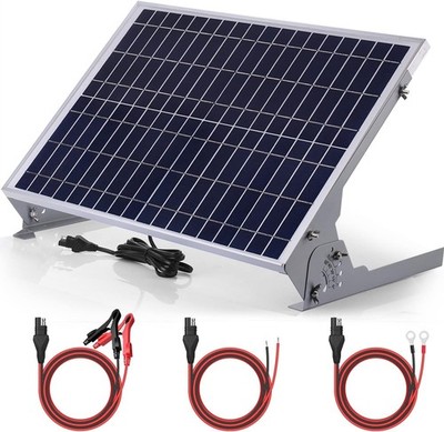 30W 12V Solar Battery Charger Maintainer, Built-in Smart MPPT Charge Controller