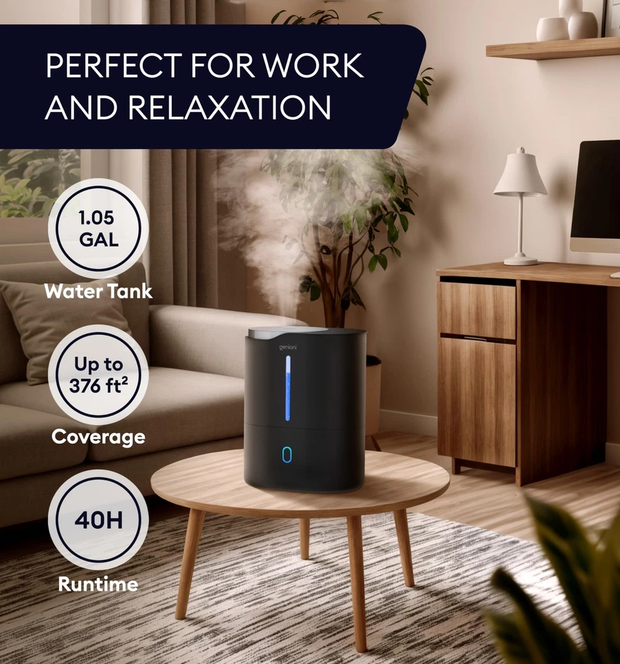 Ultrasonic Cool Mist Humidifier for Bedroom, Large Rooms, Home, 4L - Easy Fil... - Image 4 of 4