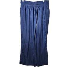 Blue Linen Pull On Dress Pants with Pockets Size Large 