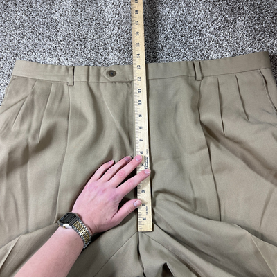 Monsieur Givenchy Pants Mens 42 Tan Slacks Pleated Vintage USA