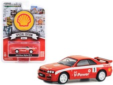 GreenLight 2001 Nissan Skyline GT-R (R34) #1 Red with White Stripes "Shell Raci