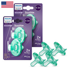 Philips Avent Soothie Orthodontic Baby Pacifiers 100 Silicone Pacifiers One