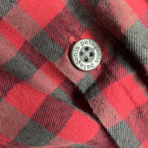 Patagonia Hemd Herren Large rot schwarz kariert Bio Baumwolle Flanell Knopfleiste - Bild 6 von 10