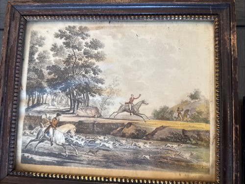 Antique Carle Vernet Framed Hunting Prints - Set of 3 - Picture 5 of 10