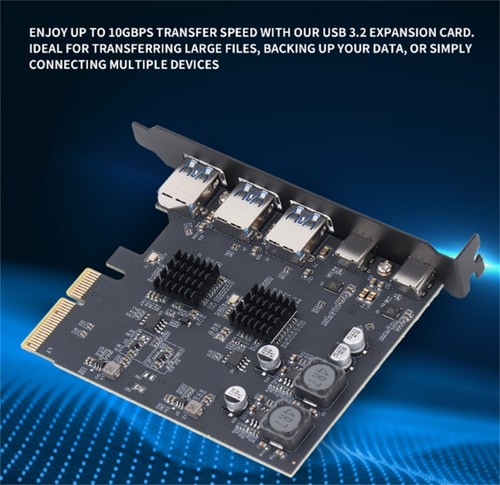 With 3 Type A and 2 Type C Port for Computer Motherboard Expansion Card - Afbeelding 5 van 10