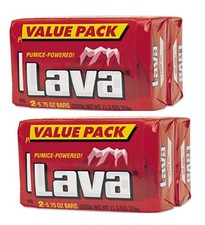 Lava Heavy-Duty Hand Cleaner Bar Soap, 5.75 oz Double Twin Pack (4 Bars Total)