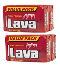 Lava Heavy-Duty Hand Cleaner Bar Soap, 5.75 oz Double Twin Pack (4 Bars Total)