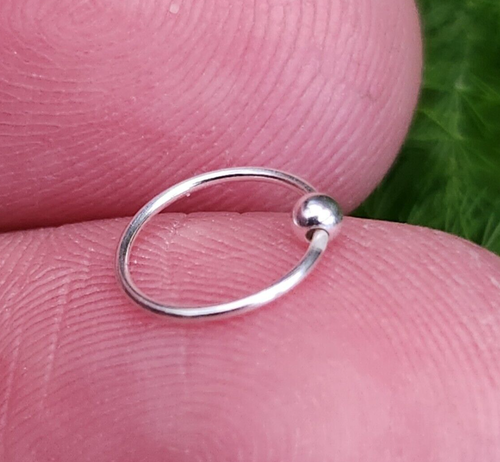 Anello al naso Anello con pallina d'argento BCR One Side Tiny 7mm 22g... - Foto 8 di 21