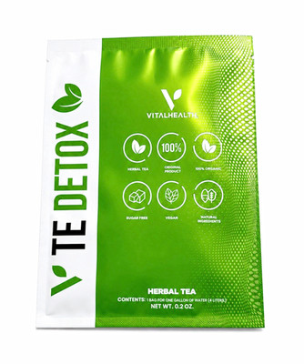 VitalHealth V-Te Detox Herbal Tea Bag Sugar Free Vegan Non-GMO 1 Pack 0.2 oz