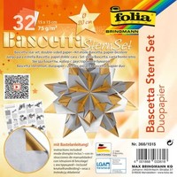 2-40X Folia FaltbläTter Bascetta-Stern, 150 X 150 Mm, Silber/Gold Bis 60% Rabatt