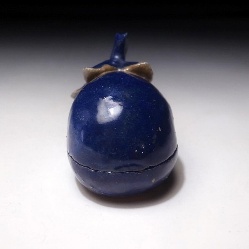 $ZO15 Japanisches Räucherstäbchenetui, Kogo von berühmtem Töpfer, Seiuemon Kamo, Aubergine - Bild 4 von 11