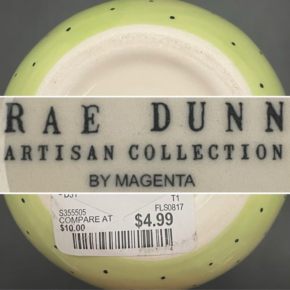 Crema de lunares Rae Dunn 2017 verde lima para verter hecha en China 4" de alto x 4" de diámetro Foto 2 de 4