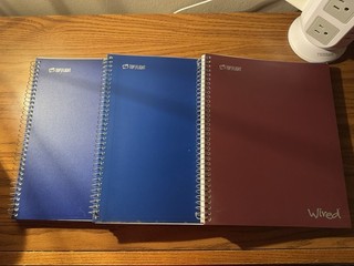 NWD VTG Top Flight Wired 3 Subject Wired Notebook (3 pack) in Blue (2) & Red