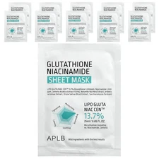 Glutathione Niacinamide Beauty Sheet Mask, 10 Sheets, 0.85 fl oz (25 ml) Each