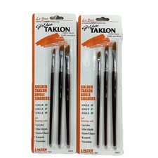  2 Linzer Le Jour 3 Piece Golden Taklon Angle Shader Artist Brush Set A803