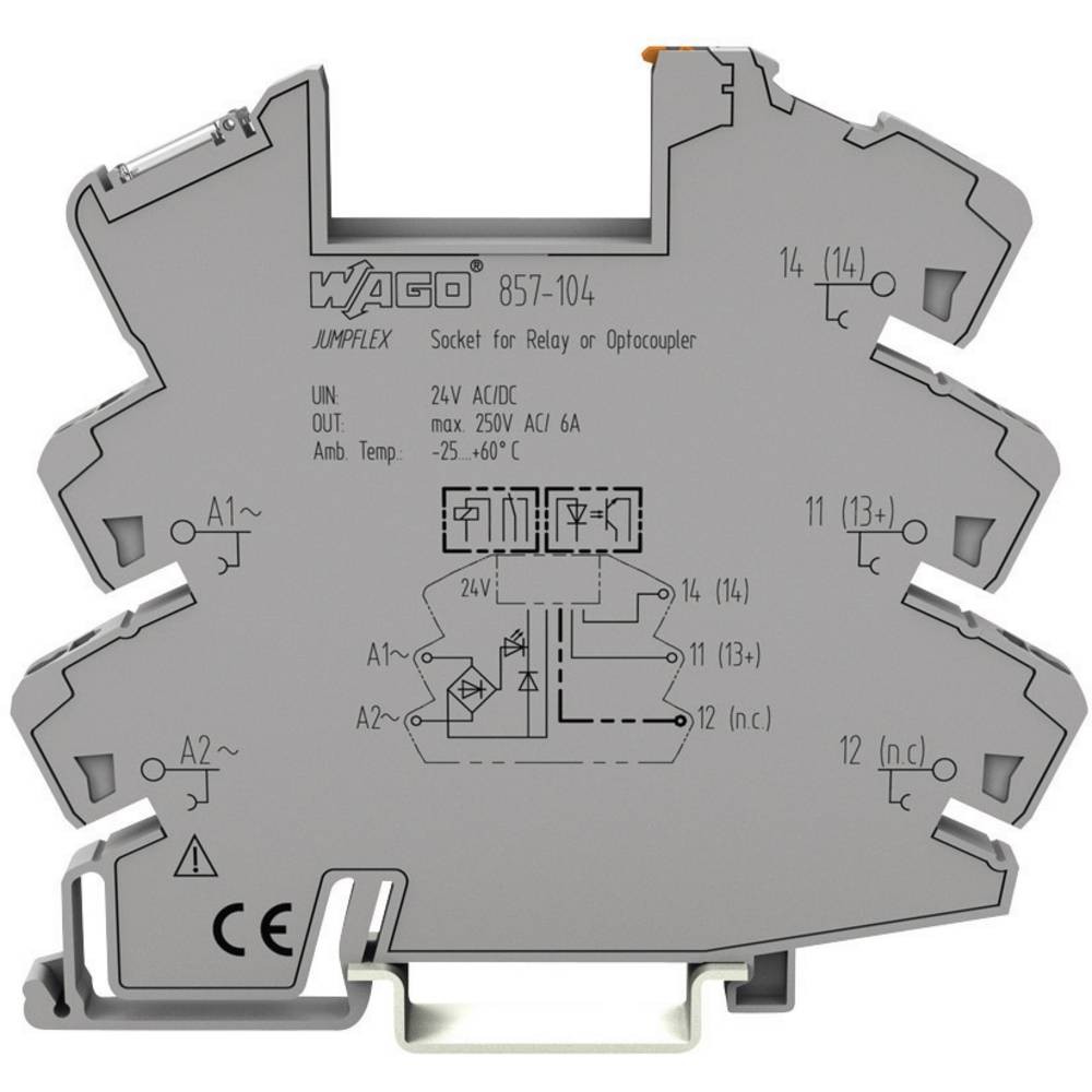 WAGO 857-104 socle de relais mince à connexion rapide抗震动 1 unité