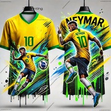 Fu&szlig;ball Trikot Neymar Brasilien Erwachsene Kinder T-Shirt Sport Original Repro
