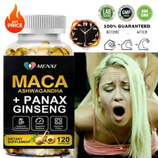 Maca Root + Panax Ginseng 11400mg, Peruvian Maca Extract for Men & Women 120 Cap