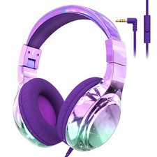 Kids Headphones Wired with Mic, 85/94dB Safe Volume Limit, Foldable Over Ear,...