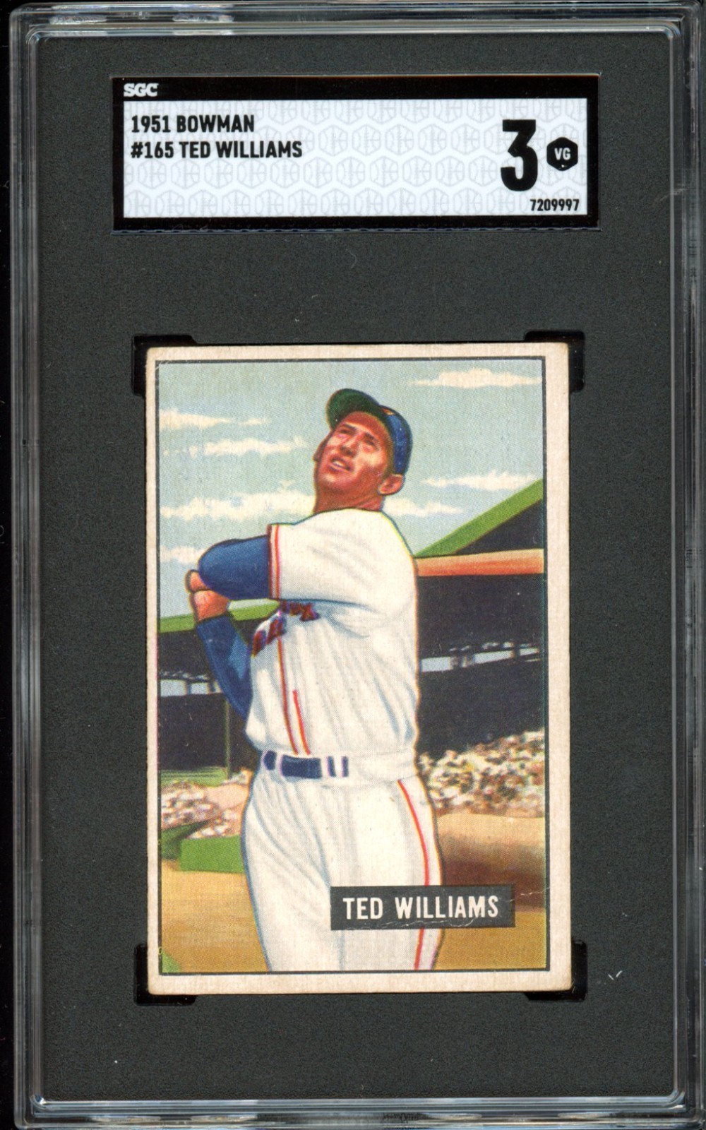 1951 Bowman Ted Williams 165 SGC 3 VG Boston Red Sox Hall Of Fame HOF