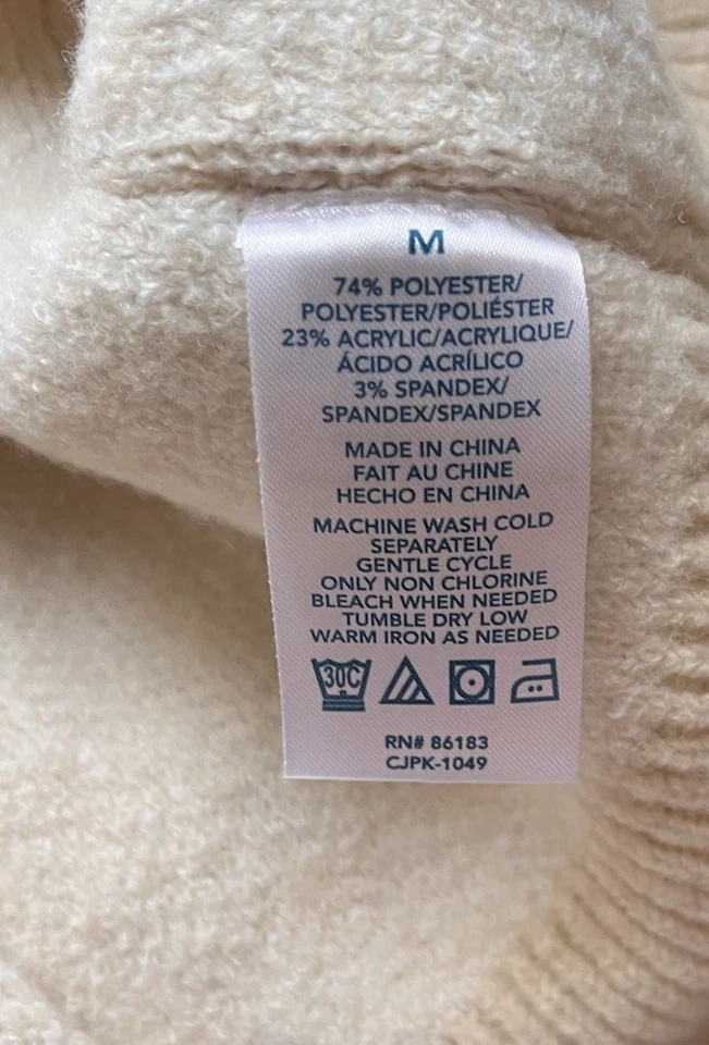 Suéter de Lujo Caribbean Joe Palm Tree Beachy Grueso Mujer Talla M- Grueso y Cálido Foto 4 de 4