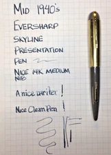 Eversharp Skyline Presentation Fountain Pen Grey Barrel GF Cap Excellent