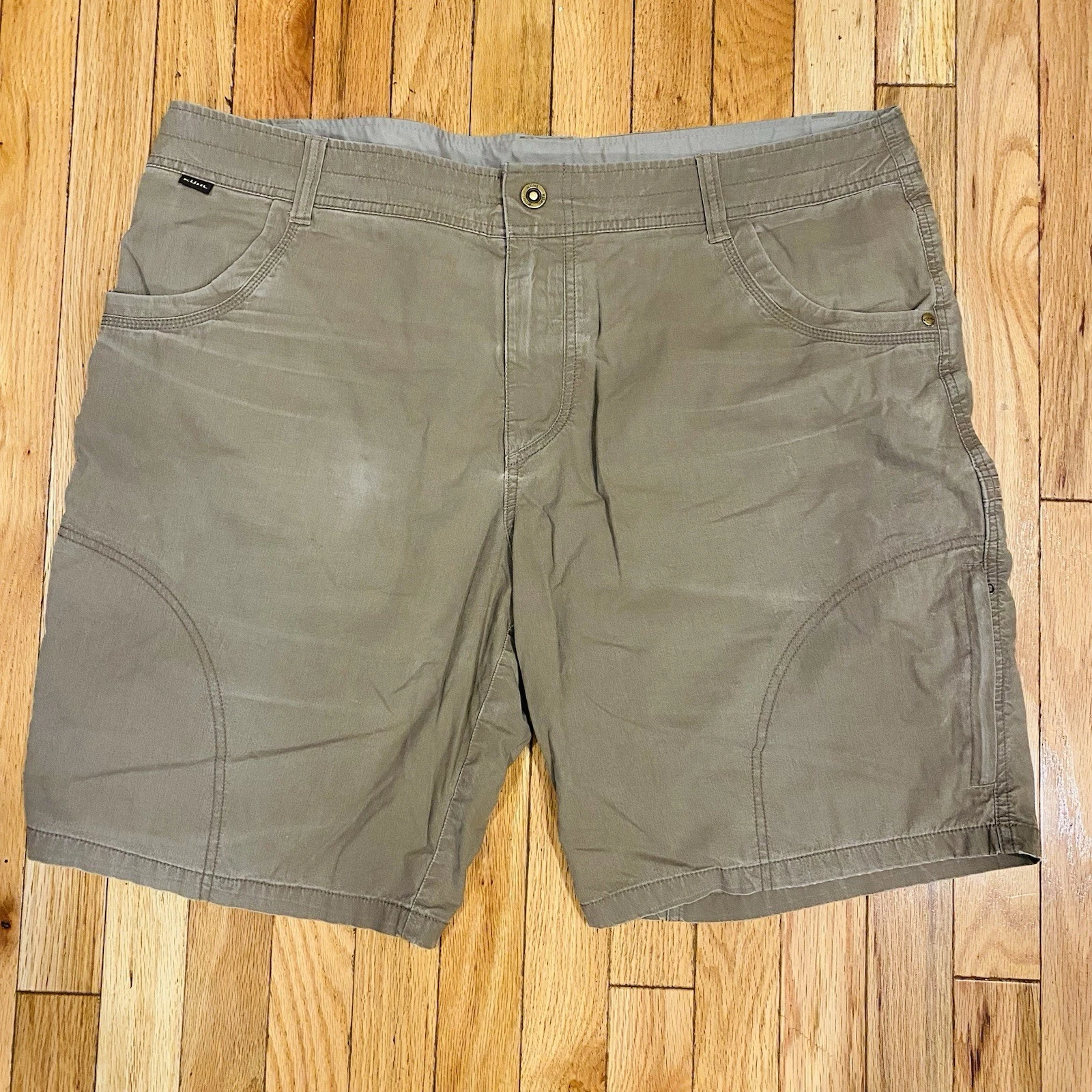 Kuhl Ramblr Hiking Shorts Olive Green Vintage Patina Dye Outdoors Mens 40 x 9