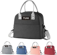 Lunch Bag for Women/MenWaterproof Reusable Portable Lunch Tote. Black