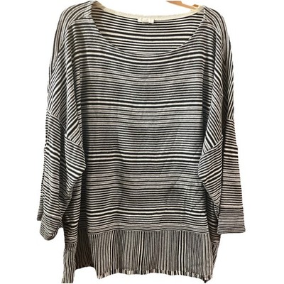 J. Jill Women s Plus 4X Womens Tunic Top Striped Navy/white Classic Minimalist