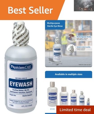 Emergency Eye Wash Solution - 4 oz Sterile Bottle for Quick Irrigation Relief