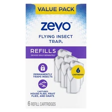Hot！Zevo Flying Insect Trap Refill Cartridges - 6 Count