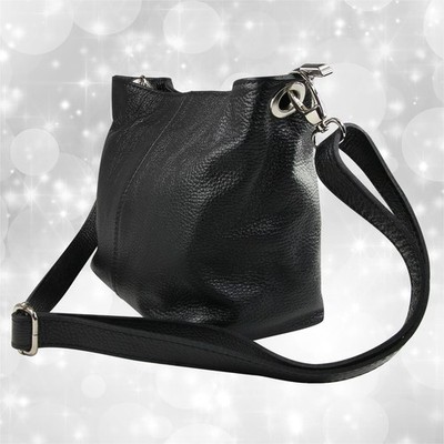 Toscanto Damen Schultertasche Umhängetasche Leder Tasche schwarz OTT829SS