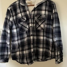 Boston Traders Youth/ Kids Plaid Fleece Lined Flannel Jacket Shirt Sz L