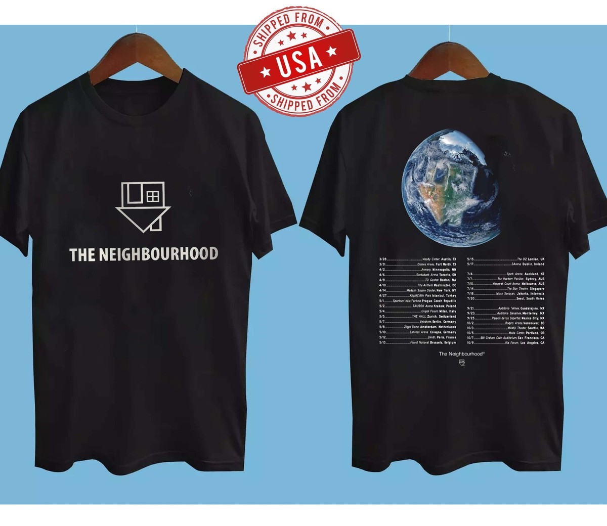 The Neighbourhood the World Tour 2026 Concert T-Shirt, FAST SHIP