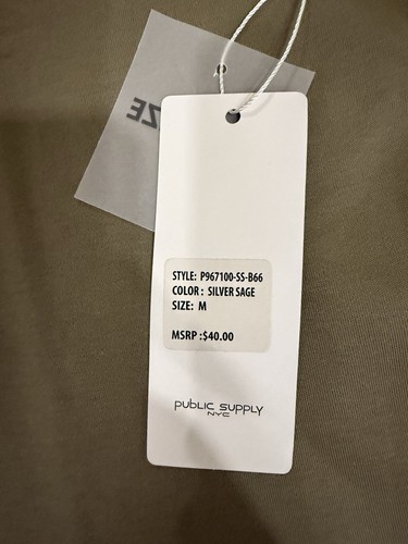 Public Supply Kurzarm Hemd Oversize Fit Herren M L Farbe Silber Salbei - Bild 4 von 4