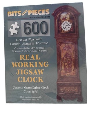 Bits And Pieces Real Working Jigsaw Clock 600 Pc German Grandfather NEW