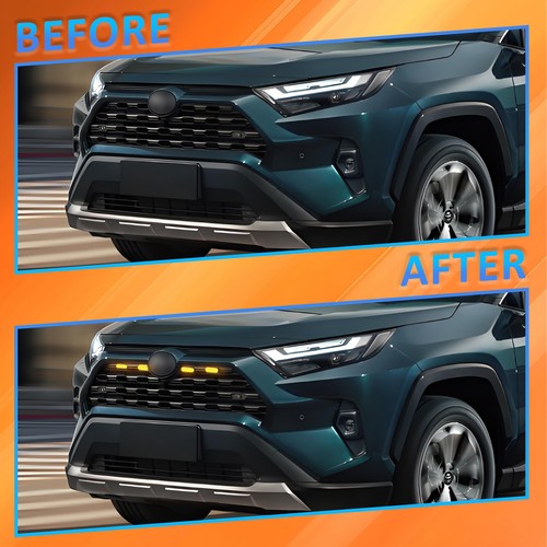LED Front Grille Lights Kit for Toyota RAV4 2019 2020 2021 2022 Yellow W/Wiring - Picture 6 of 11